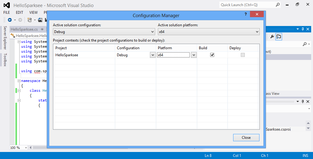 Figure 12: .Net compilation - setting the platform