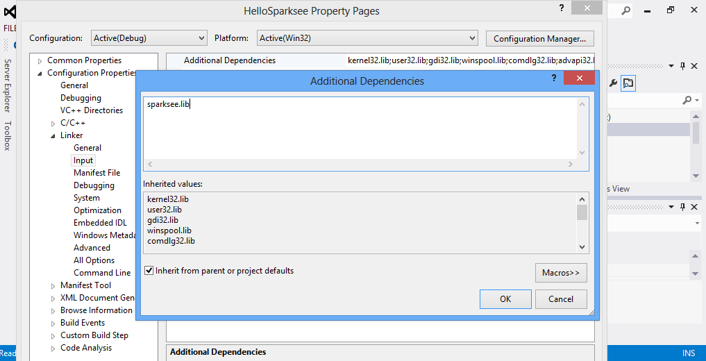 Figure 18: C++ compilation - add dependencies