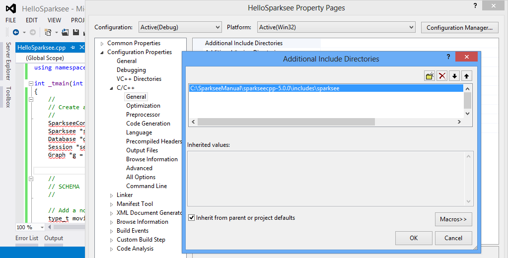 Figure 3.5: C++ compilation - include directories